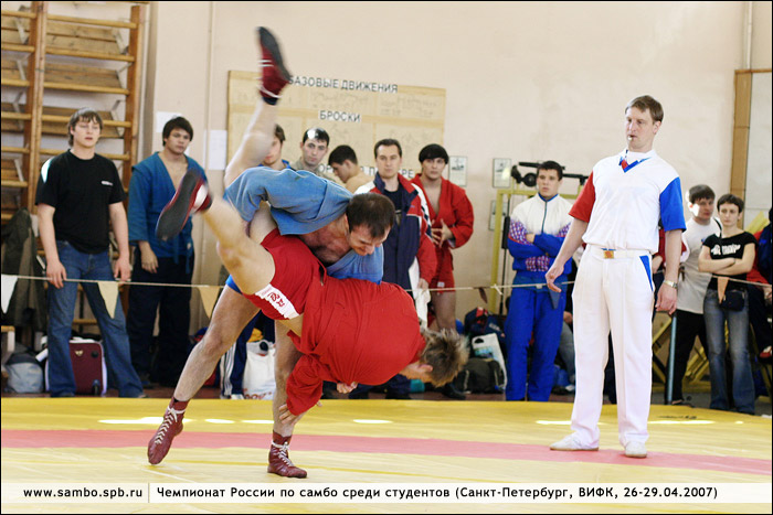 САМБО, фото: www.sambo.spb.ru. Чемпионат России по самбо среди студентов (мужчины, женщины). Санкт-Петербург, ВИФК, 26-29 апреля 2007 года.