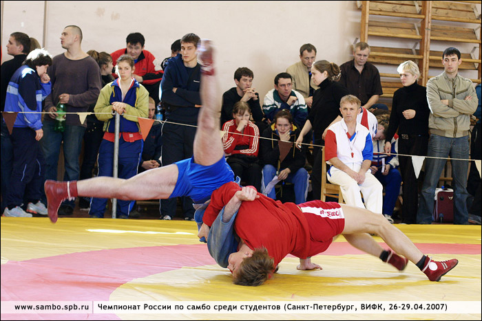 САМБО, фото: www.sambo.spb.ru. Чемпионат России по самбо среди студентов (мужчины, женщины). Санкт-Петербург, ВИФК, 26-29 апреля 2007 года.
