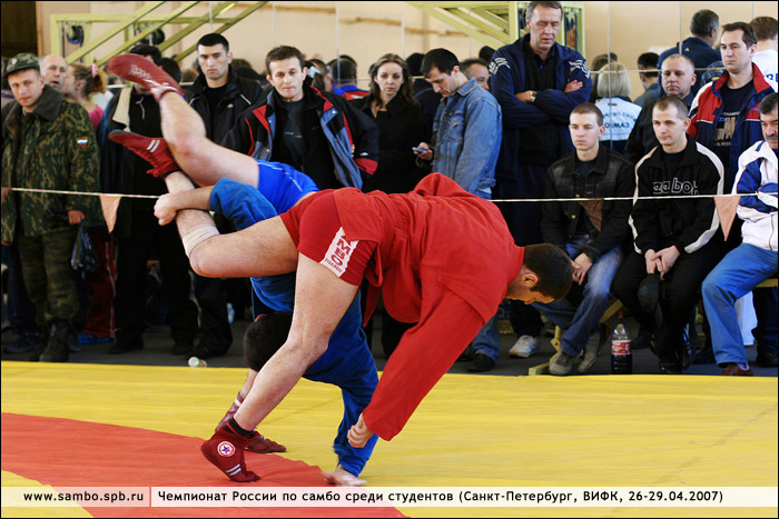 САМБО, фото: www.sambo.spb.ru. Чемпионат России по самбо среди студентов (мужчины, женщины). Санкт-Петербург, ВИФК, 26-29 апреля 2007 года.