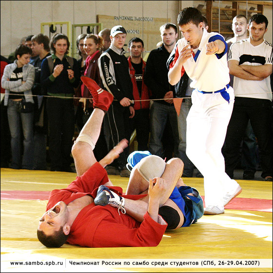 САМБО, фото: www.sambo.spb.ru. Чемпионат России по самбо среди студентов (мужчины, женщины). Санкт-Петербург, ВИФК, 26-29 апреля 2007 года.