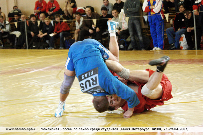САМБО, фото: www.sambo.spb.ru. Чемпионат России по самбо среди студентов (мужчины, женщины). Санкт-Петербург, ВИФК, 26-29 апреля 2007 года.